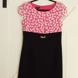 Women's Midi Pink & Black Dress